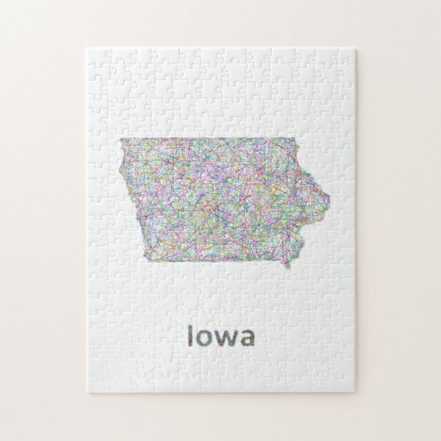 Quebra-cabeça Mapa de Iowa (Vertical)