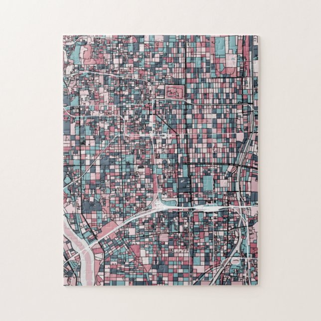 Quebra-cabeça Mapa de Kyoto Japão (Vertical)