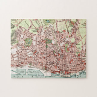 Quebra-cabeça Mapa de Lisboa Portugal 11x14