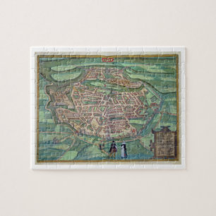 Quebra-cabeça Mapa de Metz, de "Civitates Orbis Terrarum" pelo