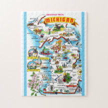 Mapa de Michigan 11x14