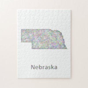 Quebra-cabeça Mapa de Nebraska