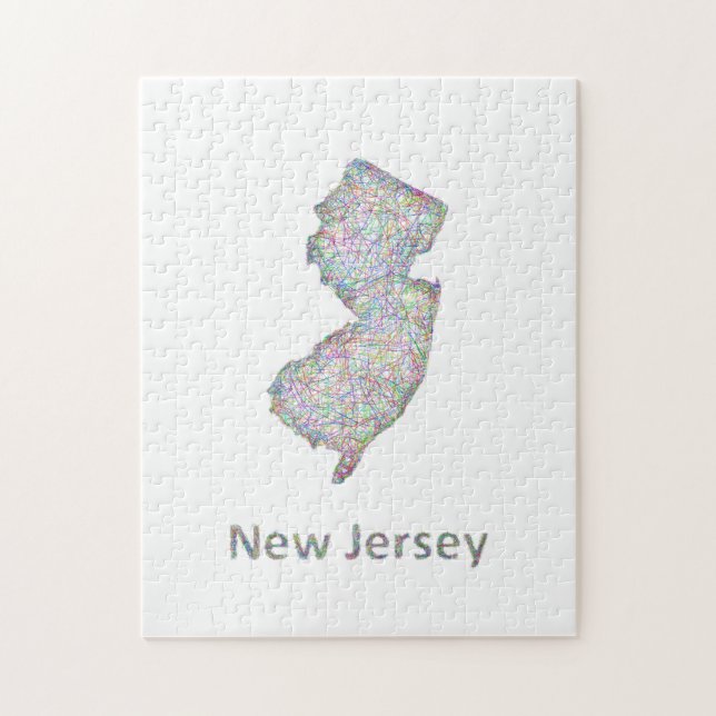 Quebra-cabeça Mapa de New-jersey (Vertical)