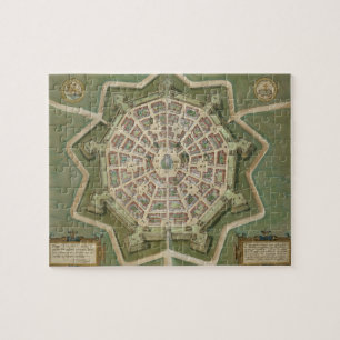 Quebra-cabeça Mapa de Palma, de "Civitates Orbis Terrarum" por G