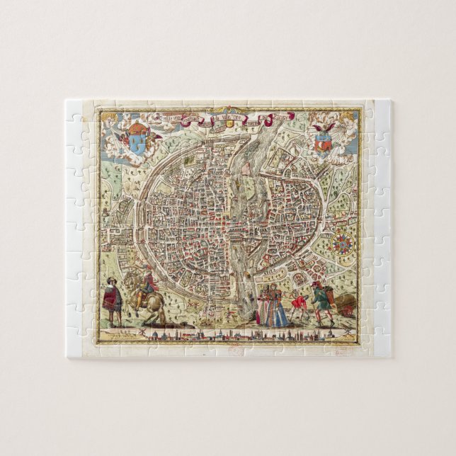 Quebra-cabeça Mapa de Paris, 1576 (Horizontal)