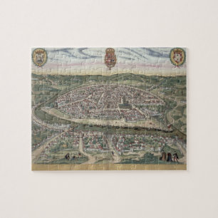 Quebra-cabeça Mapa de Sevilha, de "Civitates Orbis Terrarum"