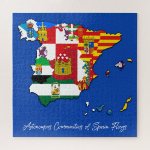 Quebra-cabeça Mapa de Sinalizadores das Comunidades Autônomas e