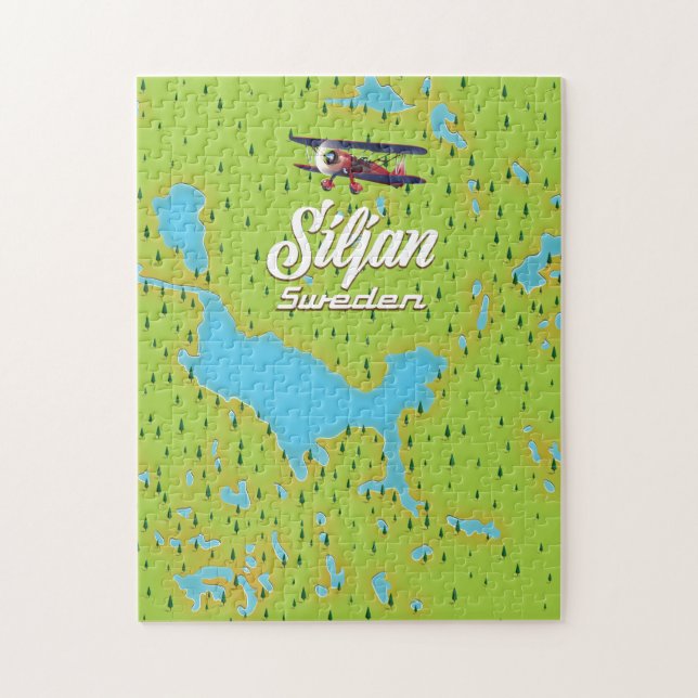 Quebra-cabeça mapa de Suecia do Lago Siljan (Vertical)