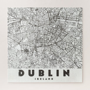 Quebra-cabeça Mapa de Viagem Antigo de Dublin Irlanda