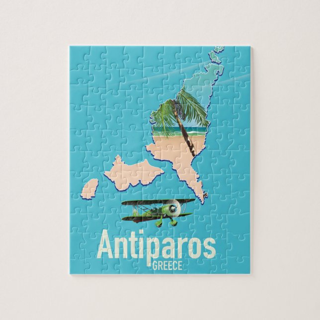 Quebra-cabeça Mapa de viagem Antiparos Grécia (Vertical)