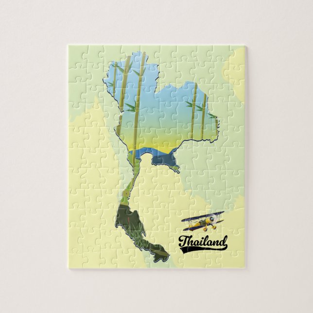 Quebra-cabeça Mapa de Viagem da Tailândia (Vertical)