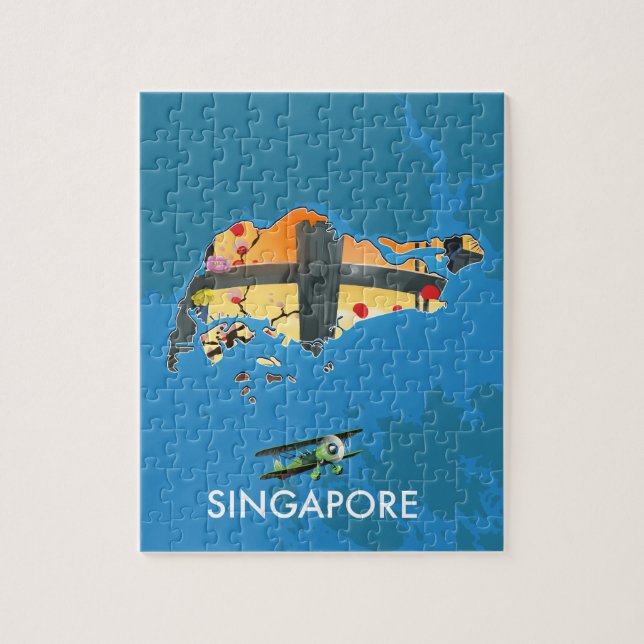 Quebra-cabeça Mapa de viagem de Singapura (Vertical)