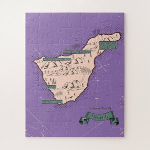 Quebra-cabeça Mapa de viagem ilustrado de Tenerife