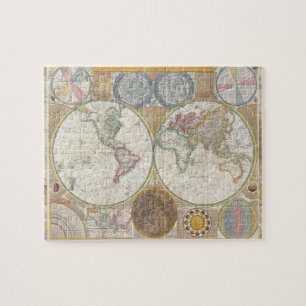 Quebra-cabeça Mapa de Viagem Mundial Antigo Vintage