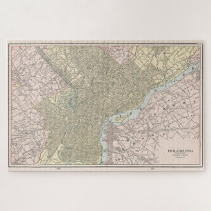 Quebra-cabeça Mapa de Vintage da Filadélfia (1901)