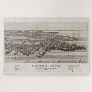 Quebra-cabeça Mapa de Vintage das MÃES Rockport Pigeon Cove (18