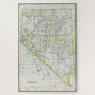 Quebra-cabeça Mapa de Vintage de Nevada (1889)