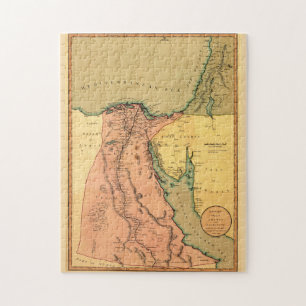 Quebra-cabeça Mapa de Vintage do Egito (1800)