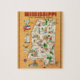 Quebra-cabeça Mapa de Vintage do Mississippi