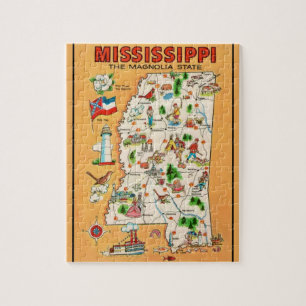 Quebra-cabeça Mapa de Vintage do Mississippi