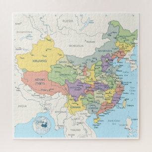 Quebra-cabeça Mapa detalhado da China