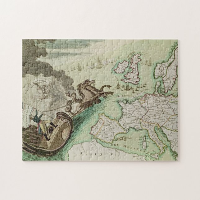Quebra-cabeça Mapa do ataque naval em Inglaterra por Napoleon (Horizontal)