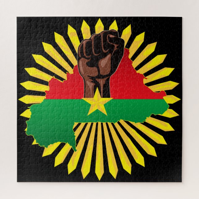 Quebra-cabeça Mapa do Burkina Faso, Bandeira e Resistência à Rev (Vertical)