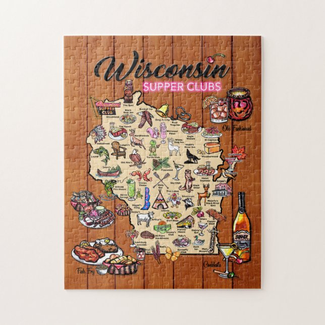 Quebra-cabeça Mapa do clube de adereços de Quebra-cabeça-Wiscons (Vertical)