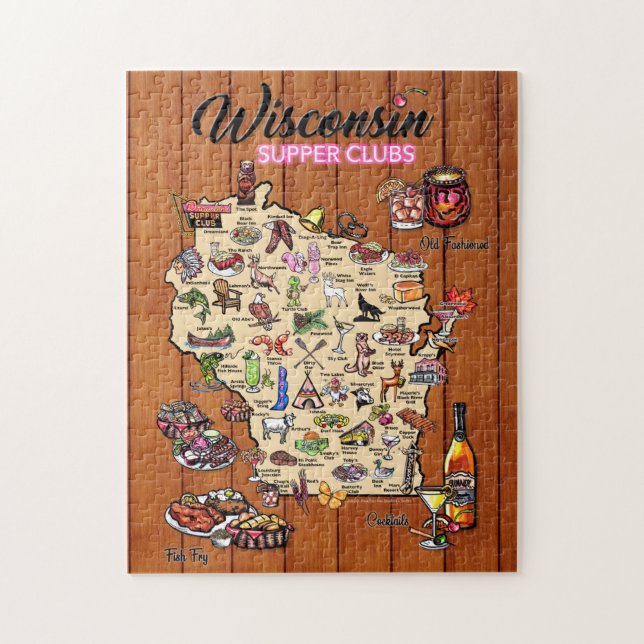 Quebra-cabeça Mapa do clube de adereços de Quebra-cabeça-Wiscons (Vertical)