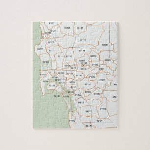Quebra-cabeça Mapa do código postal de San Diego