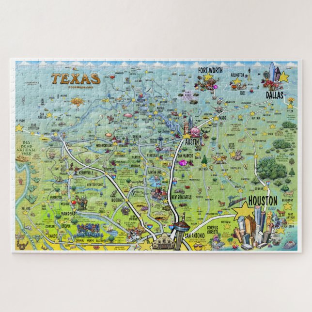 Quebra-cabeça Mapa do divertimento de Texas (Horizontal)