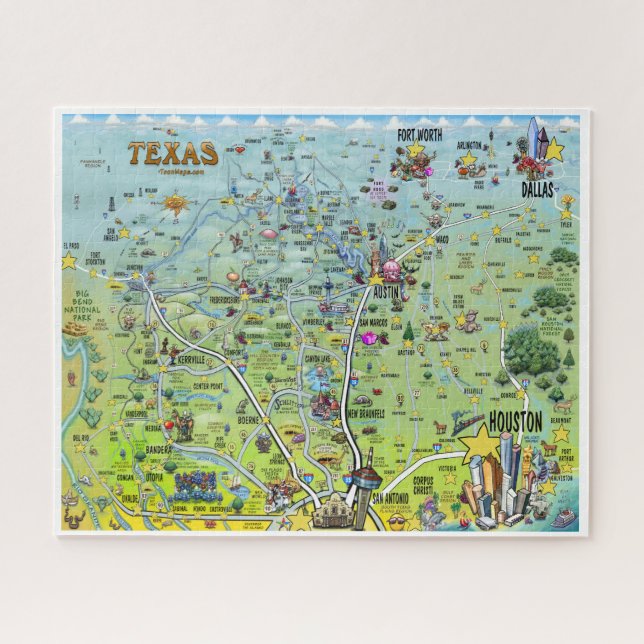 Quebra-cabeça Mapa do divertimento de Texas (Horizontal)