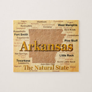 Quebra-cabeça Mapa do estilo do vintage de Arkansas