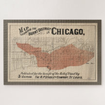 Mapa do Excelente Vintage Chicago, 1871