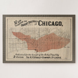 Quebra-cabeça Mapa do Excelente Vintage Chicago, 1871