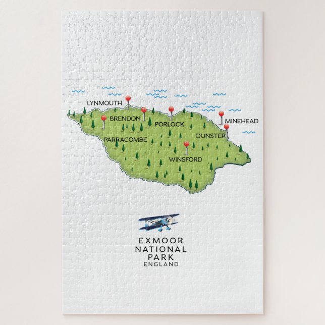 Quebra-cabeça Mapa do Exmoor National Park (Vertical)