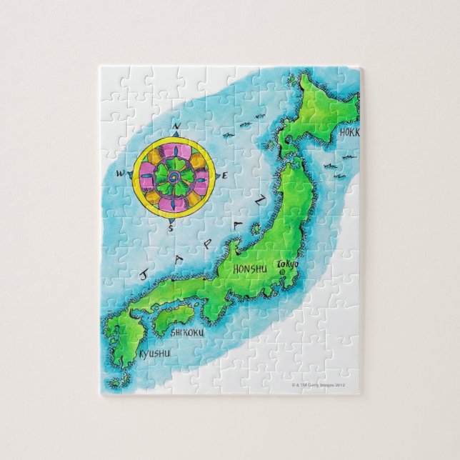 Quebra-cabeça Mapa do Japão (Vertical)