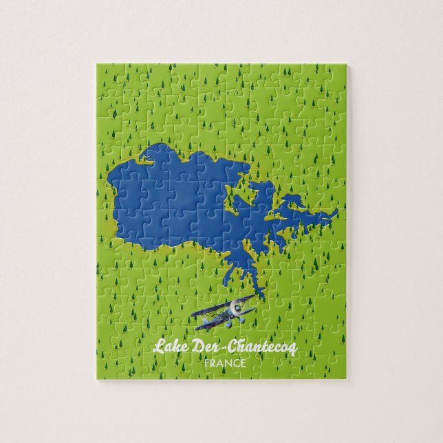 Quebra-cabeça Mapa do lago Der Chantecoq França (Vertical)