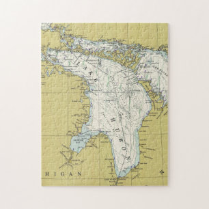Quebra-cabeça Mapa do Lago Huron (1979)