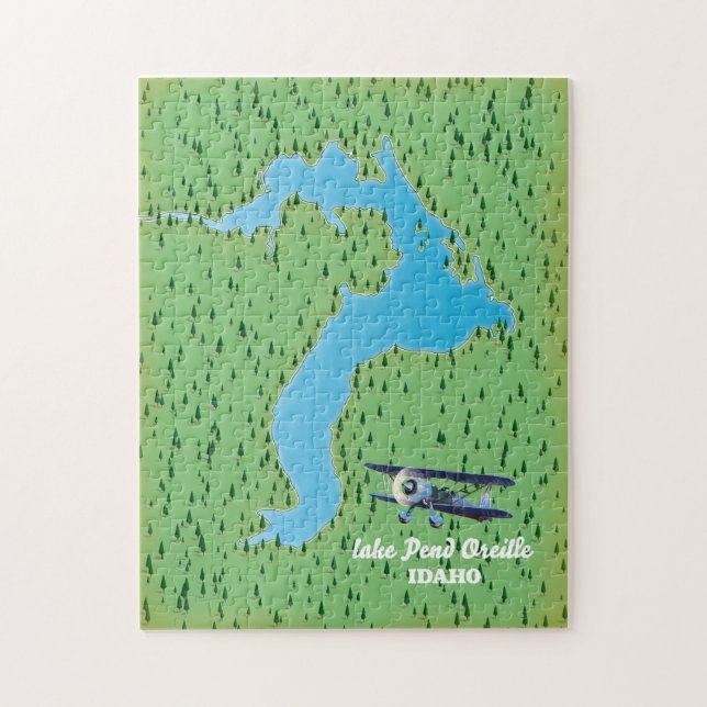 Quebra-cabeça Mapa do Lago Pend Oreille Idaho (Vertical)