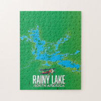 Mapa do lago Rainy Lake Norte-Americano