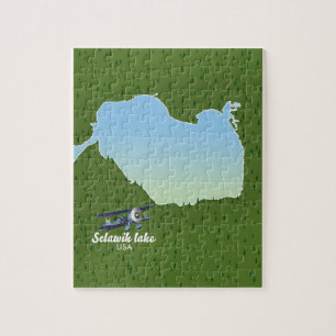 Quebra-cabeça mapa do lago Selawik Alasca