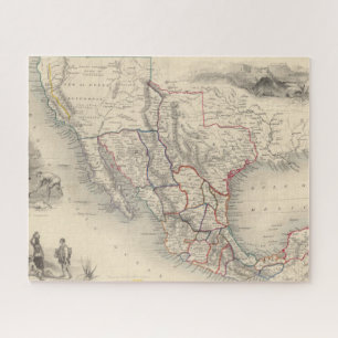 Quebra-cabeça Mapa do México, Califórnia e Texas