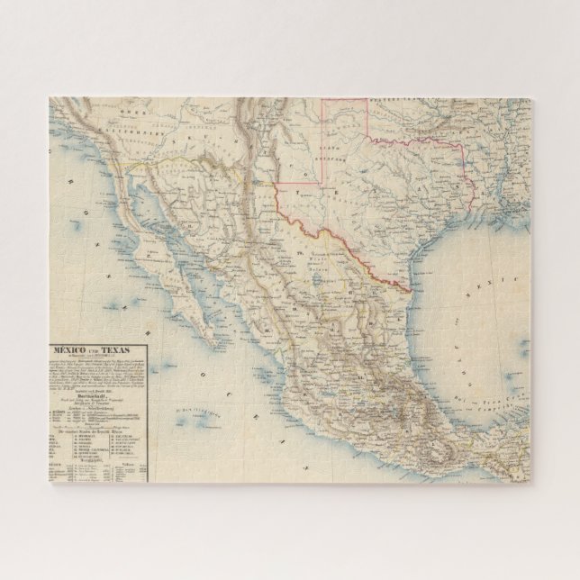 Quebra-cabeça Mapa do México e do Texas (Horizontal)