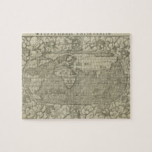 Quebra-cabeça Mapa do mundo antigo por Sebastian Münster cerca