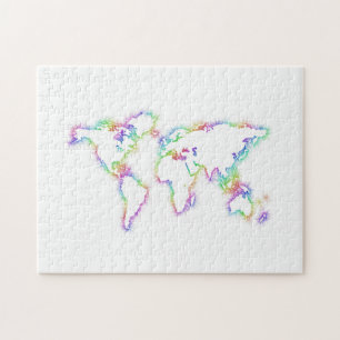 Quebra-cabeça Mapa do mundo colorido