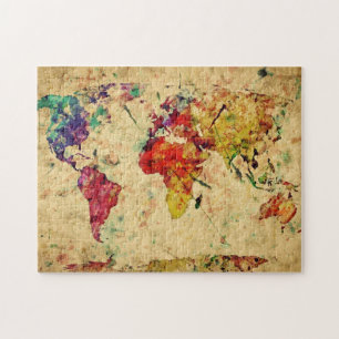 Quebra-cabeça Mapa do mundo do vintage