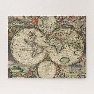Quebra-cabeça Mapa do mundo do vintage