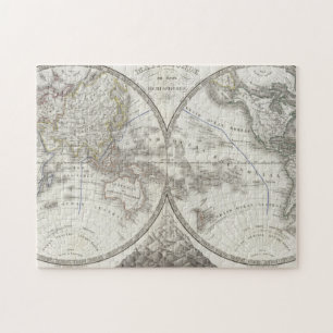 Quebra-cabeça Mapa do mundo em 2 hemisférios