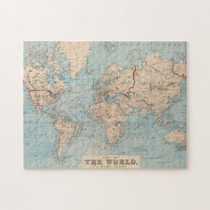 Quebra-cabeça Mapa do mundo na projeção do Mercator
